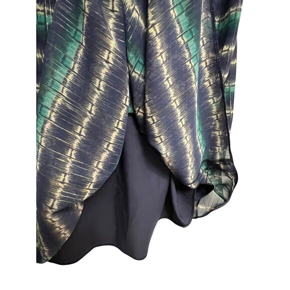 Antonio Melani Josephine Dress Size 2 Seaglass Navy Ikat Pleated Sleeveless Zip - Picture 8 of 16